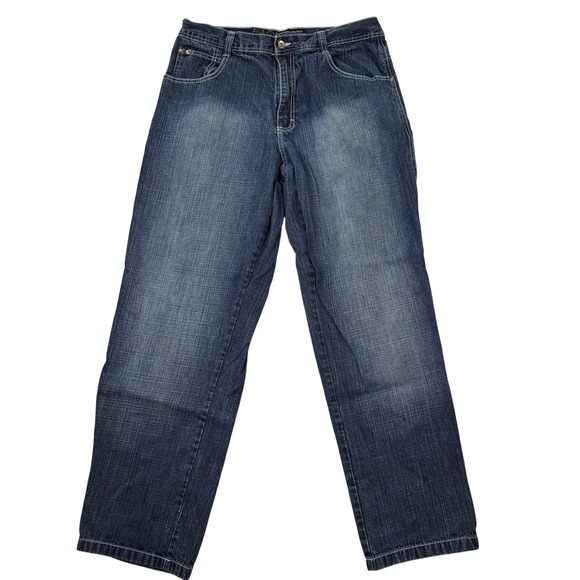 VINTAGE Y2K Southpole Mens Denim Jeans 36x33 Tall Blue Straight Leg Pants EUC - Picture 1 of 9